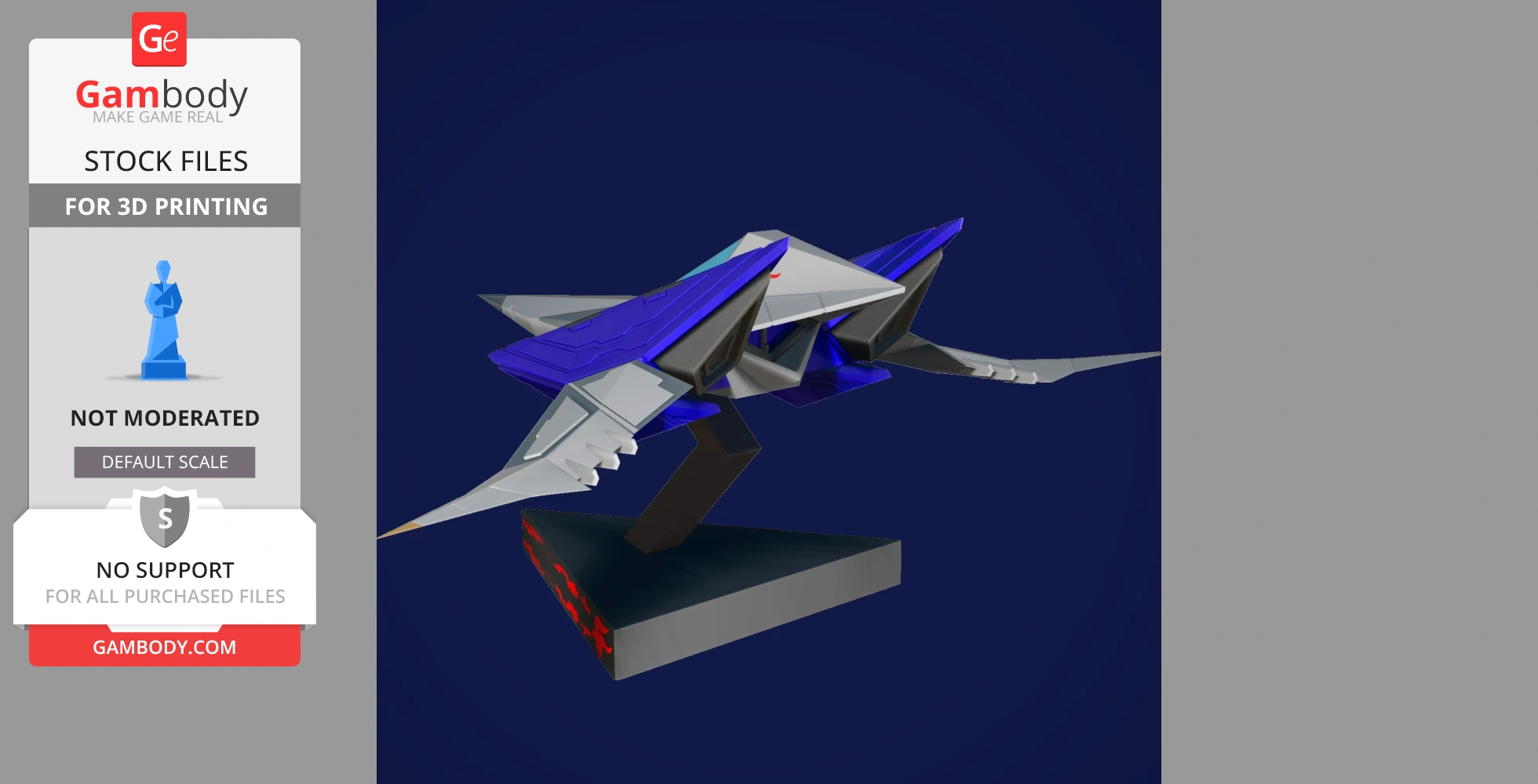 A detailed 3D model of the Arwing spacecraft from Star Fox, ready for 3D printing.