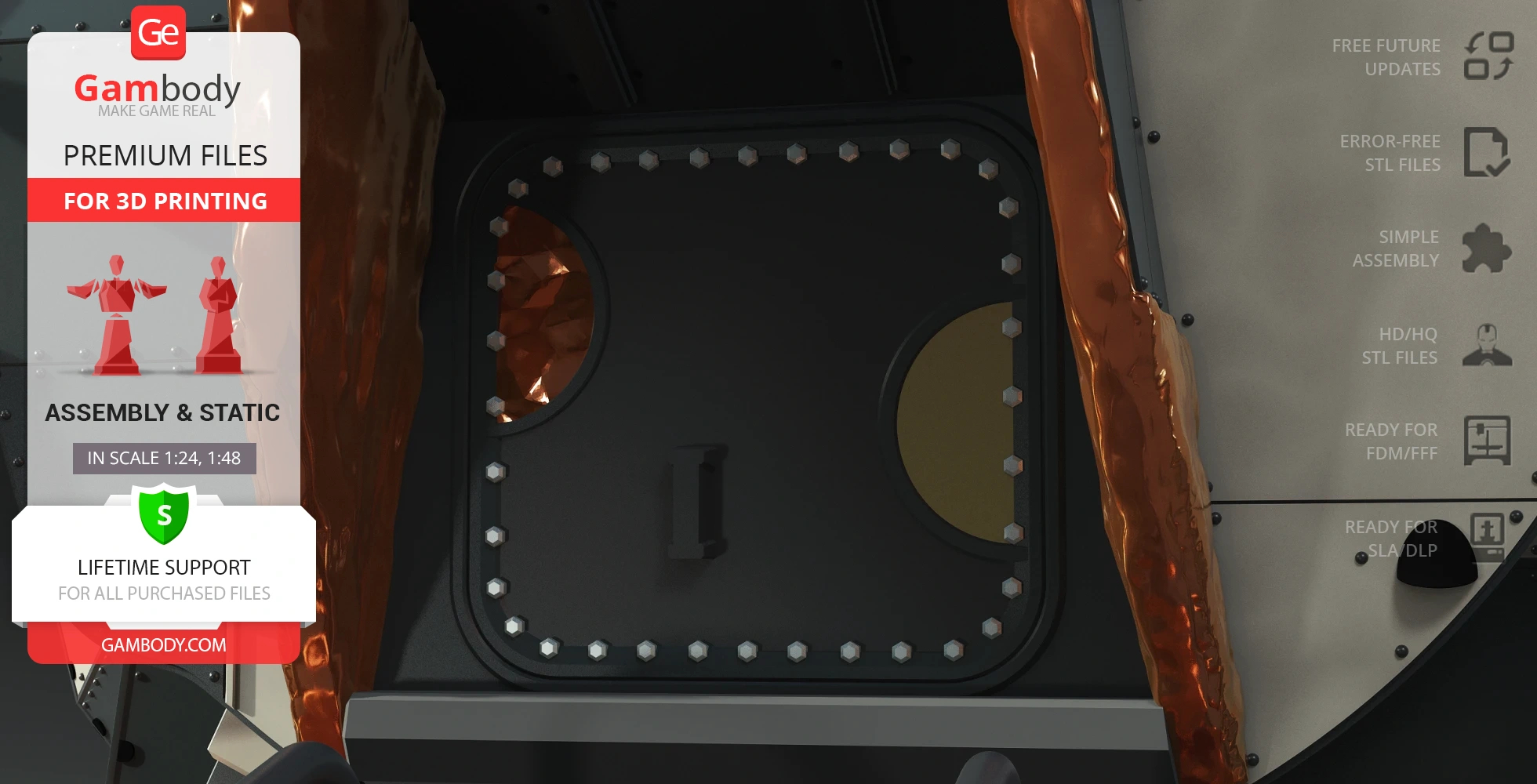 Apollo 11 Lunar Module model with assembly instructions for 3D printing, showcasing detailed parts.