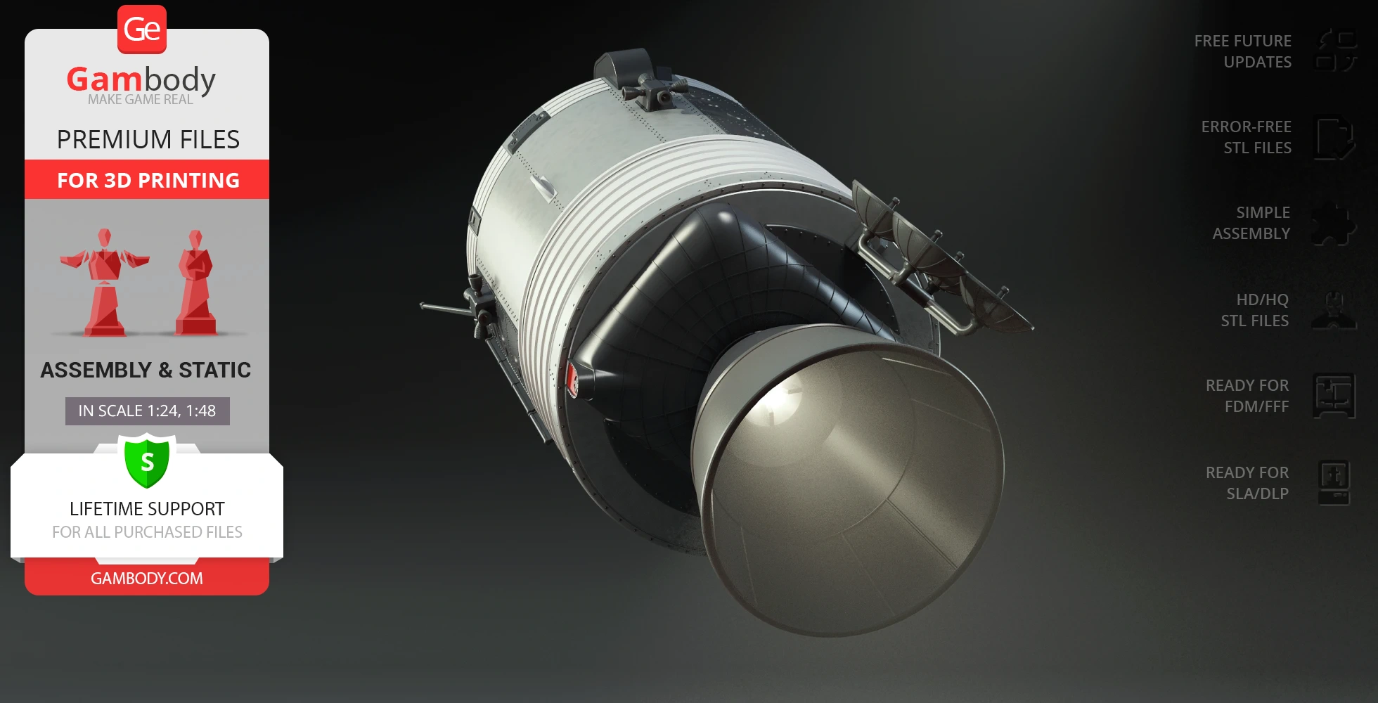 Apollo 11 Command Module 3D model with detailed texture, ready for printing.
