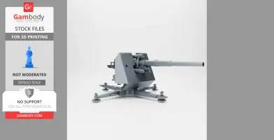 Model of a WWII-era German 88mm Flak 18 anti-aircraft gun for 3D printing.