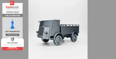 3D model of a WW2 Belgium Army Truck FN63c for 3D printing, displayed at an angle.