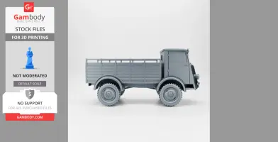 A 3D model of a Belgium Army FN63c truck from WW2, designed for 3D printing.