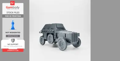 A 3D model of a WW2-era Berliet VUDB armored car, designed for 3D printing.