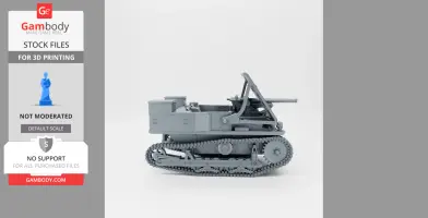 A 3D model of a Carden-Loyd Mk.VI tank with a 47mm gun, designed for 3D printing.