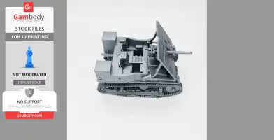 3D model of a Carden-Loyd Mk.VI tank with a 47mm gun, suitable for 3D printing.