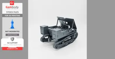 WW2 Carden-Loyd Mk.VI tank model with a 47mm gun, designed for 3D printing.