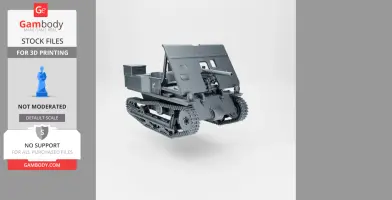 3D model of a WWII Carden-Loyd Mk.VI tankette with a 47mm gun, designed for 3D printing.