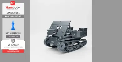 3D model of a Carden-Loyd Mk.VI tank with a 47mm gun, designed for 3D printing.