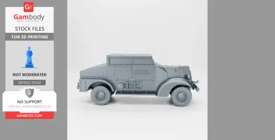 3D model of a World War II Ford Marmon-Herrington armored truck, side view.