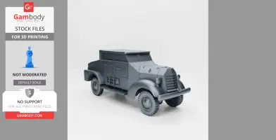3D model of a WW2 Ford Marmon Herrington armored truck, designed for 3D printing.