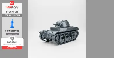3D model of a detailed World War II medium tank with tracks and turret, ready for 3D printing.