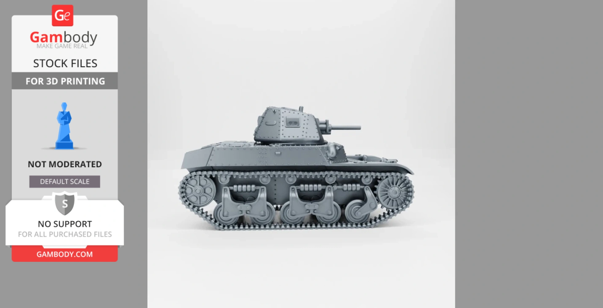 A detailed 3D model of a Medium Tank ACG-1 (Renault AMC-35) from WW2 for 3D printing.