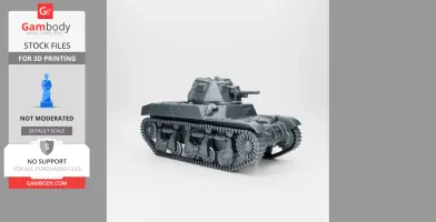 3D model of a WW2 Medium Tank ACG-1, detailed tracks and turret, for 3D printing.