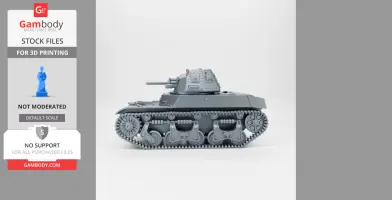 3D model of a WW2 Medium Tank ACG-1 (Renault AMC-35) in gray, displayed on Gambody for 3D printing.