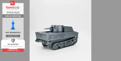 3D model of a Vickers T13 tank hunter, detailed for printing with tracks and turret.