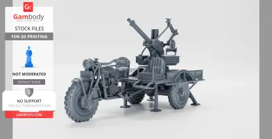 A 3D model of an FN Tricar T3 with a 13.2mm Browning AA gun mounted, for 3D printing.