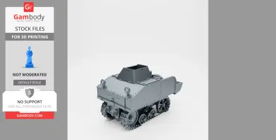 A detailed 3D model of a VCL Utility Tractor, featuring tracked wheels and riveted armor.