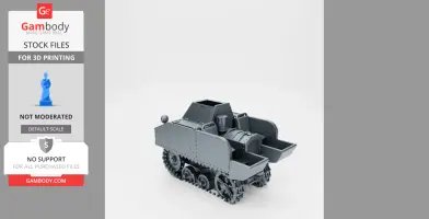 A detailed 3D model of a VCL Utility Tractor with tracks and a compact, armored design for 3D printing.