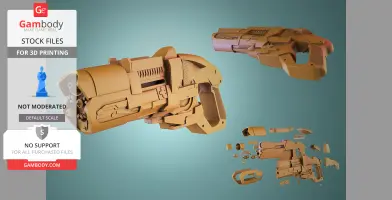 3D model of Captain Cold's gun from DC's 'Legends of Tomorrow' with detailed parts for printing.