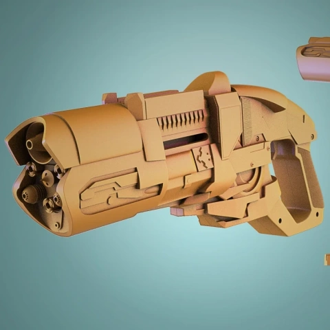 3D model of Captain Cold's sci-fi gun from DC's 'Legends of Tomorrow,' ready for 3D printing.