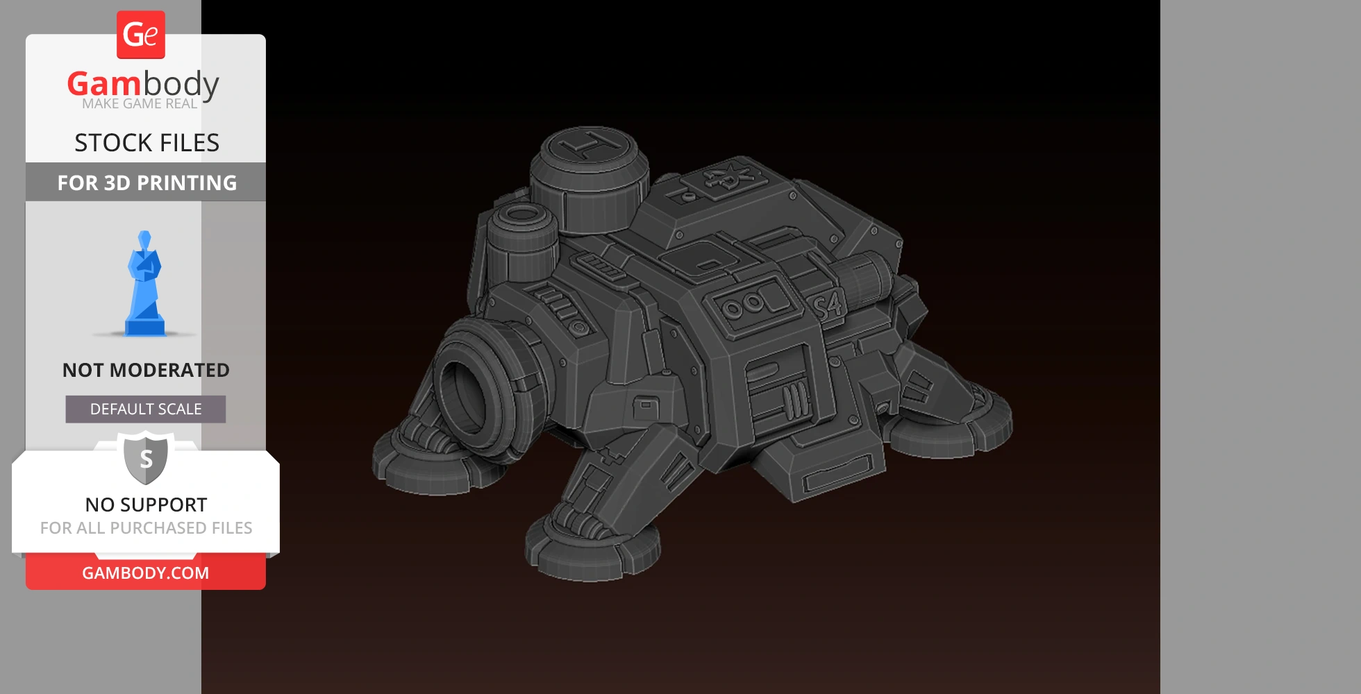 Futuristic engineering structure with mechanical details, designed for 3D printing.