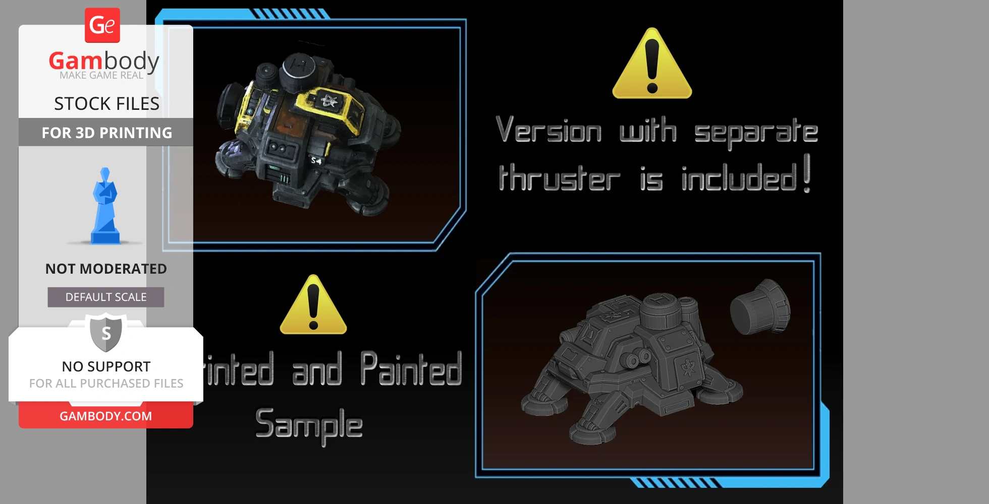 3D model of an Engineering Bay from SC2, with a separate thruster for 3D printing.