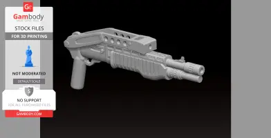 3D model of a brick-compatible Spas12 shotgun designed for 3D printing.