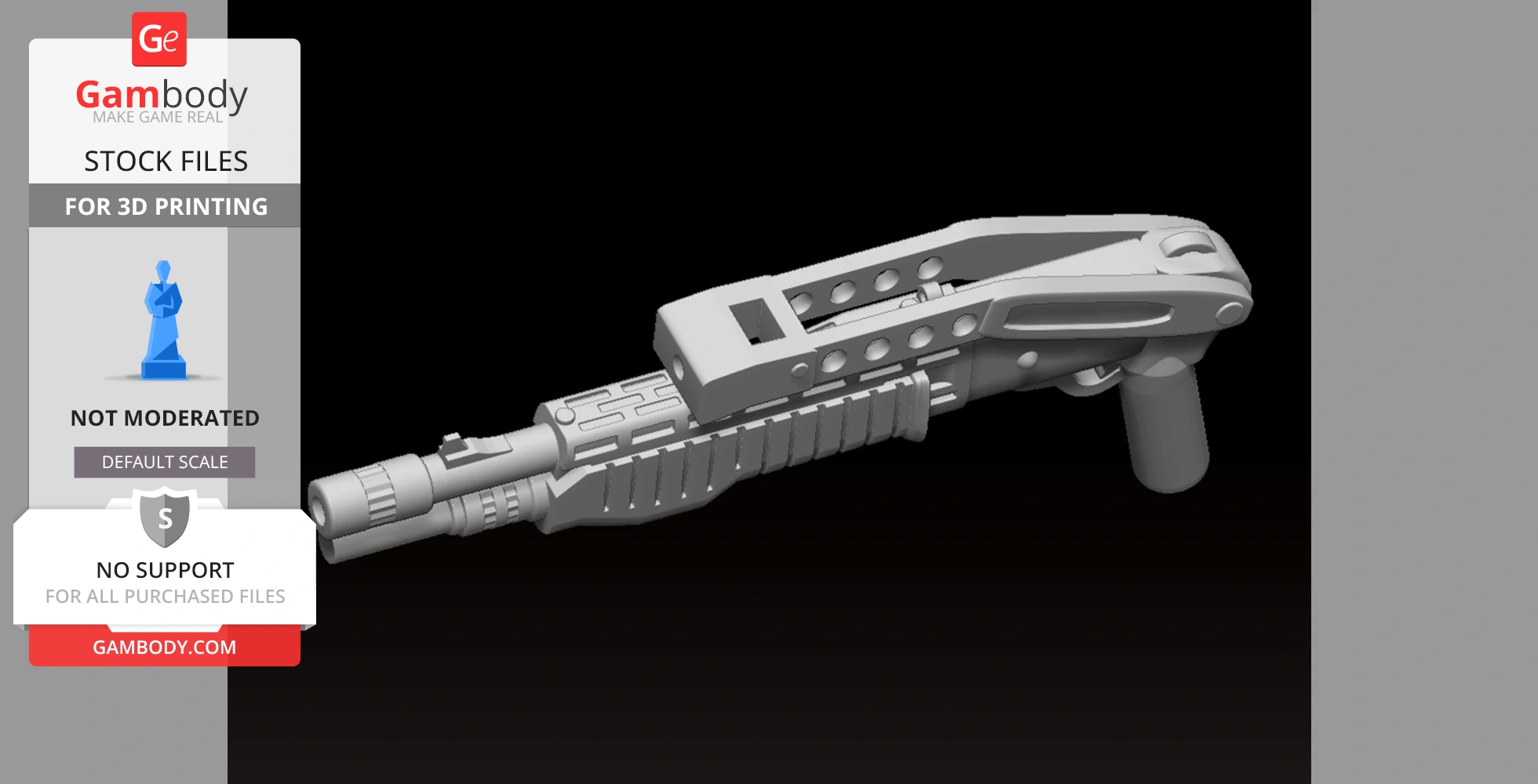 3D model of a brick-compatible Spas12 shotgun design for 3D printing.
