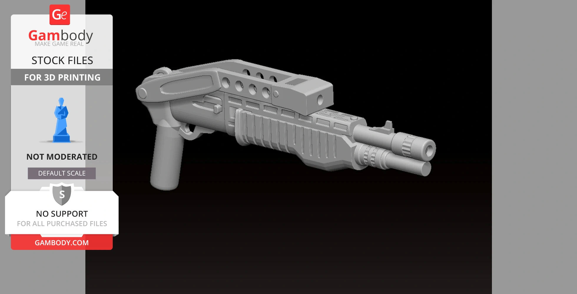 3D model of a brick-compatible Spas12 shotgun designed for 3D printing.