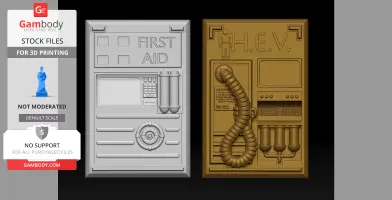 Two detailed 3D models of Half-Life HEV and First Aid chargers for 3D printing.