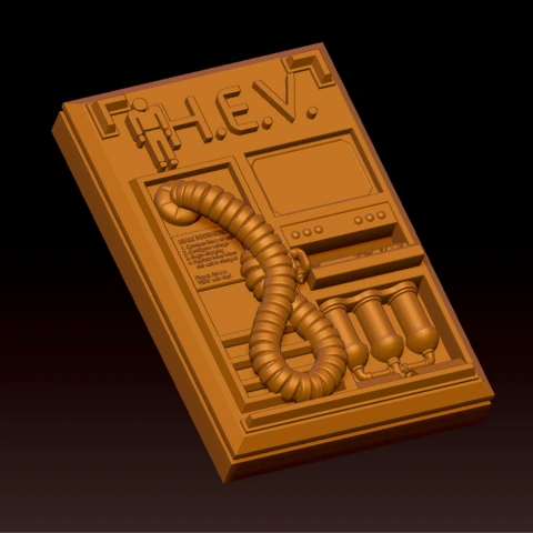 HEV charger model from a video game with detailed panel and hose for 3D printing.