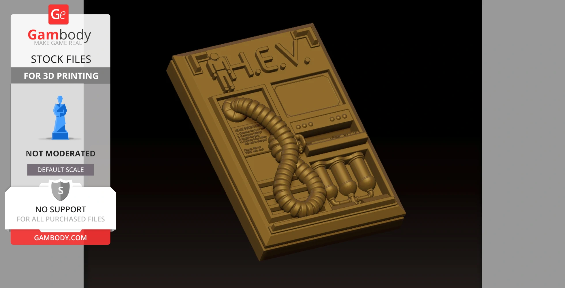 Detailed 3D model of Half-Life HEV charger with hose and buttons, ready for 3D printing.
