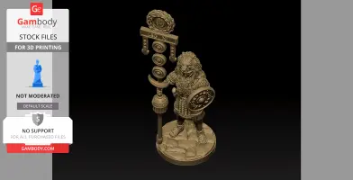 A detailed Roman Signifer miniature, 28mm scale, holding a standard with intricate armor and a shield.