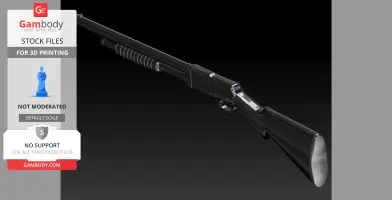 3D model of a Stevens 520 shotgun, detailed and ready for 3D printing, displayed by Gambody.