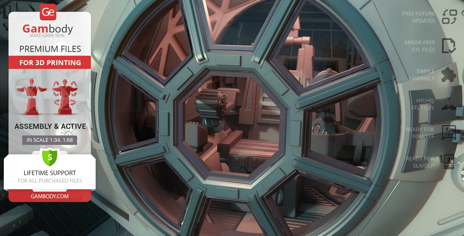 Cockpit view of a TIE Avenger 3D model from Star Wars, with detailed interior for printing.