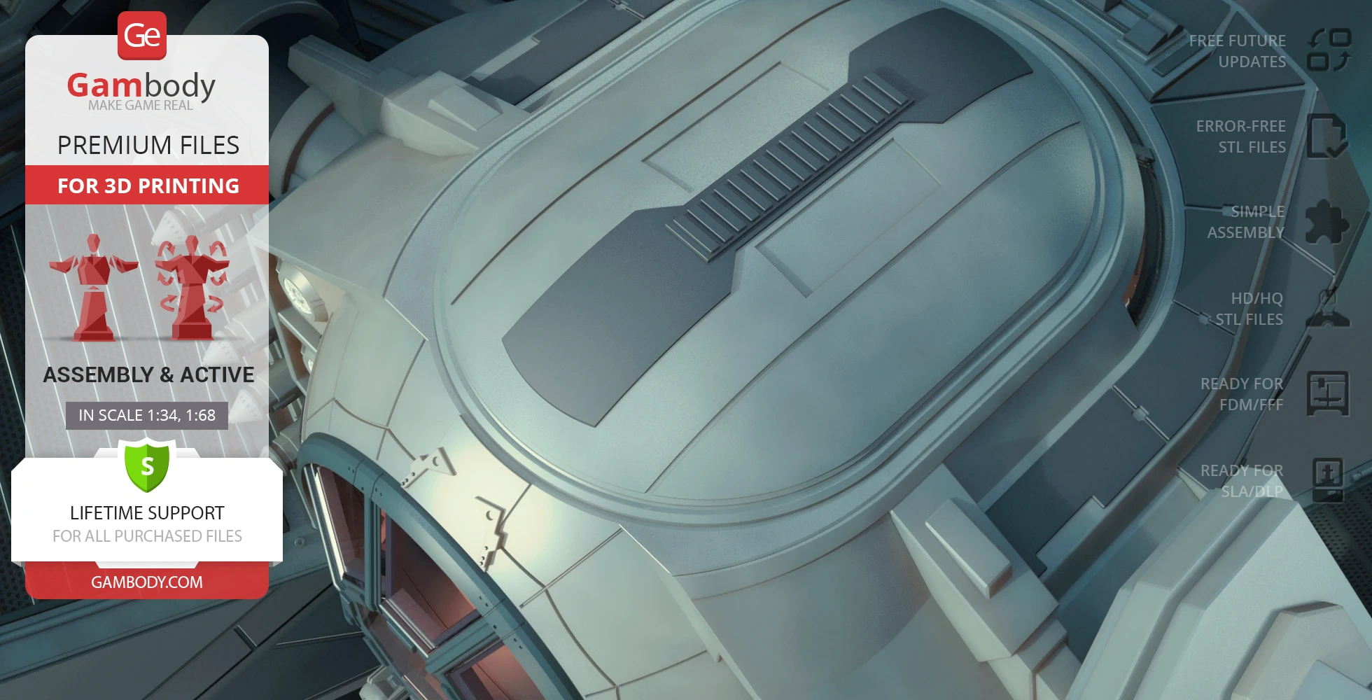 Top view of a TIE Avenger spaceship model from Star Wars for 3D printing, shown in detailed close-up.