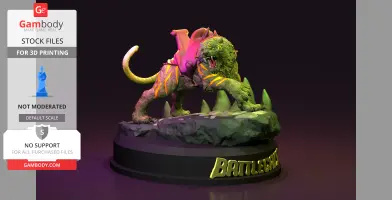 Green-armored tiger figure, posed on a rocky base with sharp claws and a snarling expression.