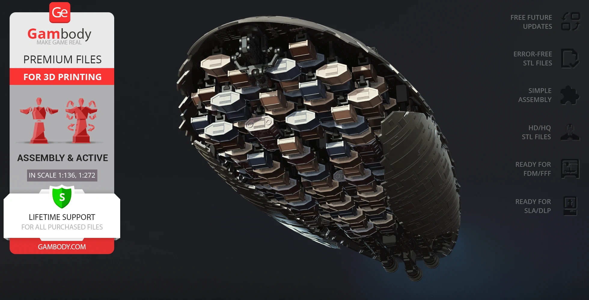 Detailed 3D model of GR-75 Medium Transport from Star Wars, featuring intricate cargo pod details.