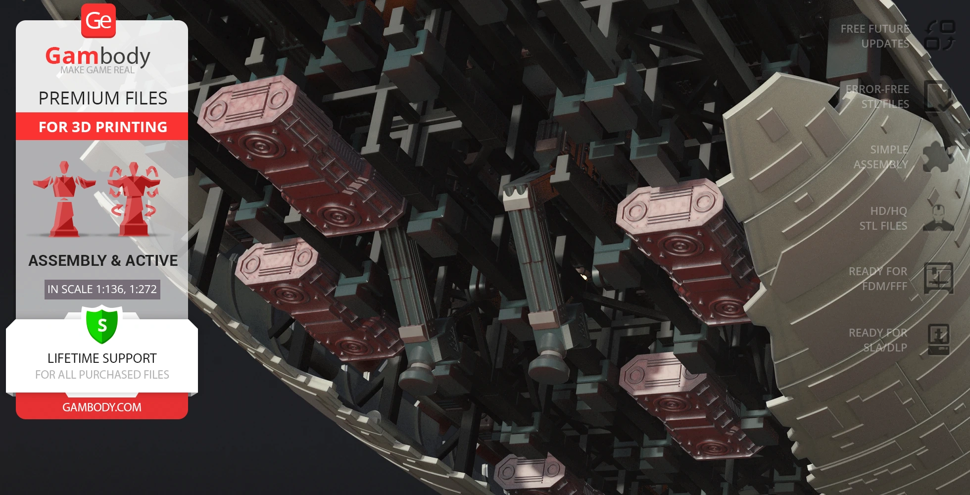 Detailed underside of GR-75 Medium Transport model for 3D printing, with assembly instructions.