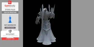 A detailed 3D model of Alarak from StarCraft II, featuring intricate armor and spikes.