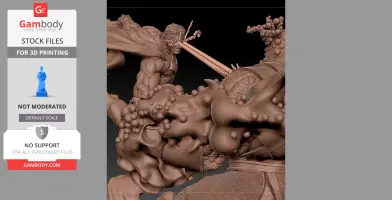 A dynamic 3D model of a caped hero using eye beams against a heavily armored figure.