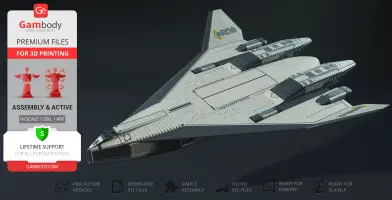 A detailed 3D model of the TAV-37 Valkyrie Shuttle with intricate design for printing.