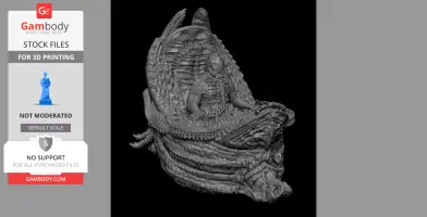 Alien pilot cabin model with intricate biomechanical design, inspired by Giger's style.