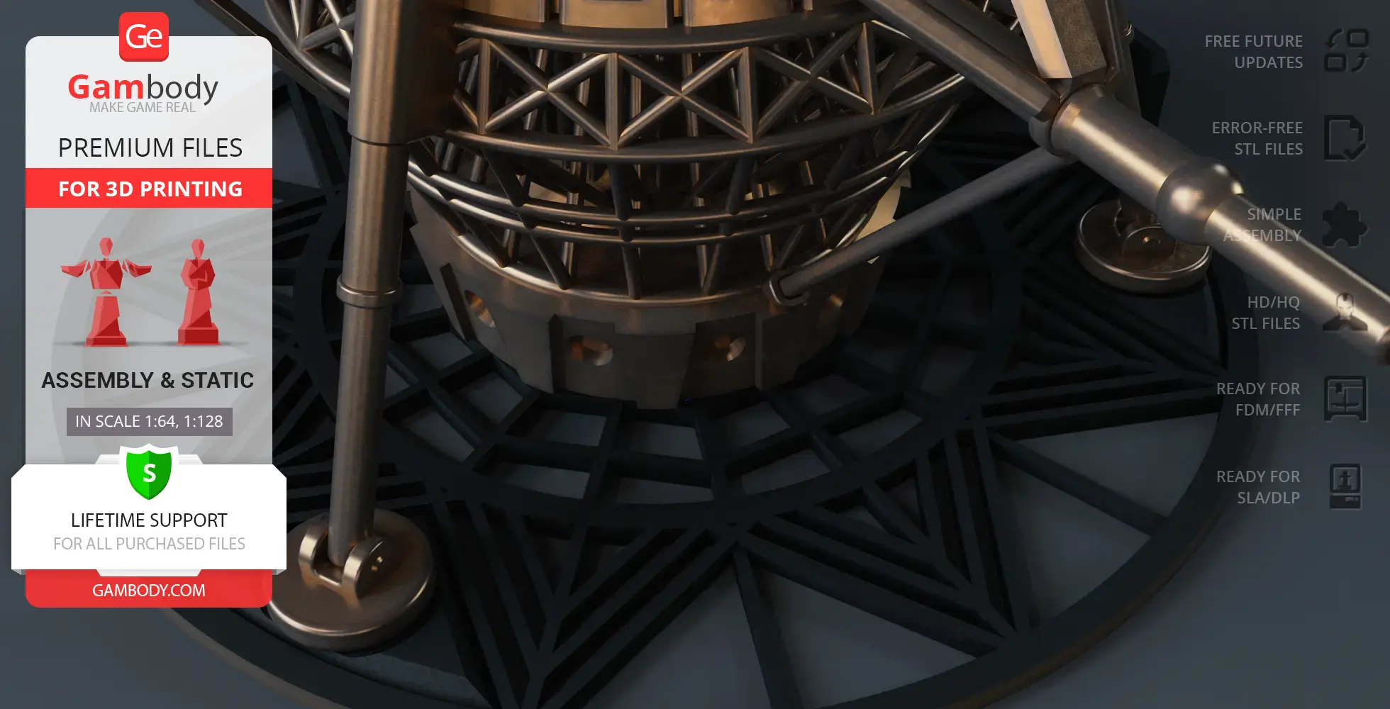 Close-up of a detailed 3D model framework, possibly part of a ship, featuring intricate metalwork and support rods.