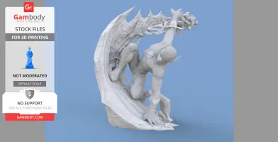 Dynamic 3D printed model of a superhero in an action pose with speed effects and detailed textures.