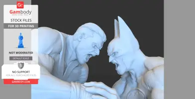 Two muscular figures in a tense face-off, ready for confrontation.