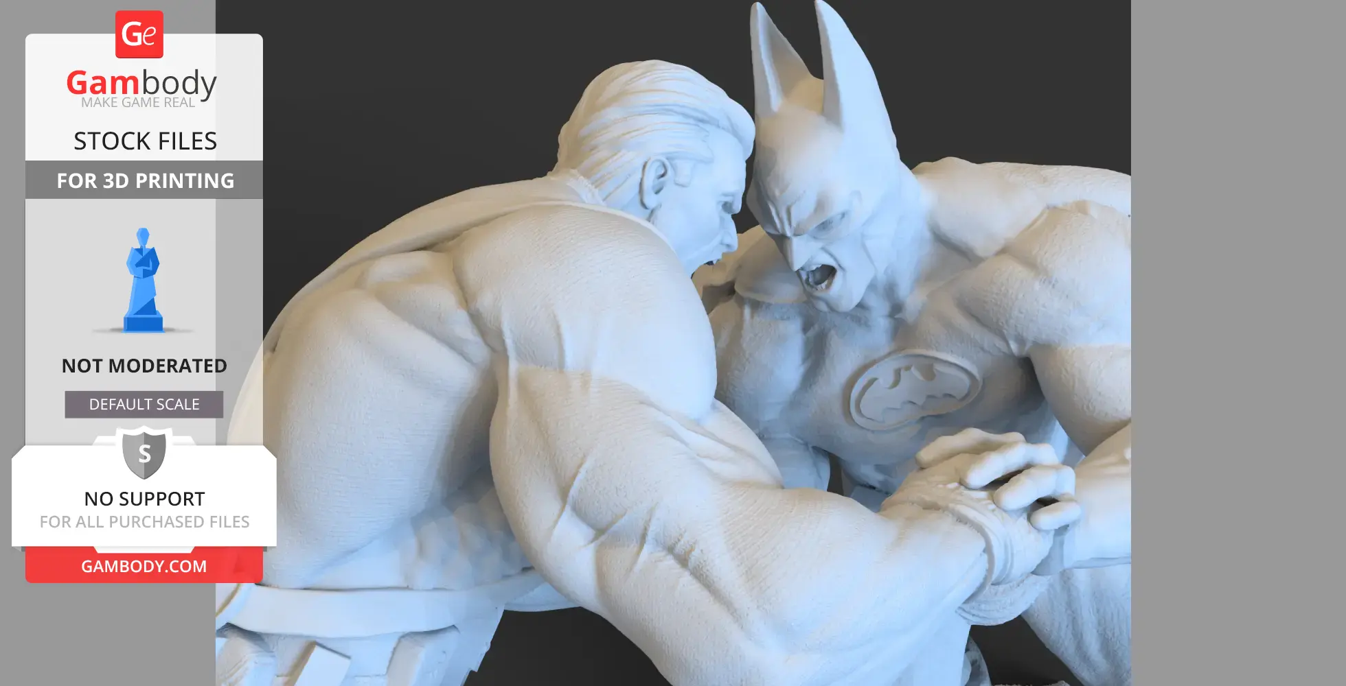 Two muscular figures face off in an intense arm-wrestling pose.