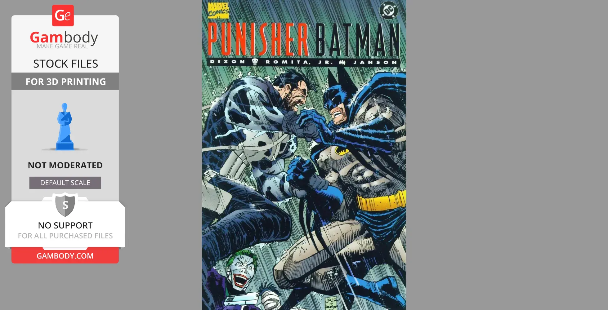 Two characters, one in a bat costume and one in a skull outfit, are clashing in a rain-soaked comic cover.