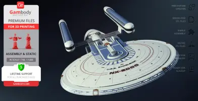 3D model of the USS Excelsior NX-2000 starship from Star Trek, ready for 3D printing.