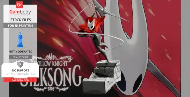 Character in a dynamic pose with red cape, wielding a nail weapon, on a stone platform.
